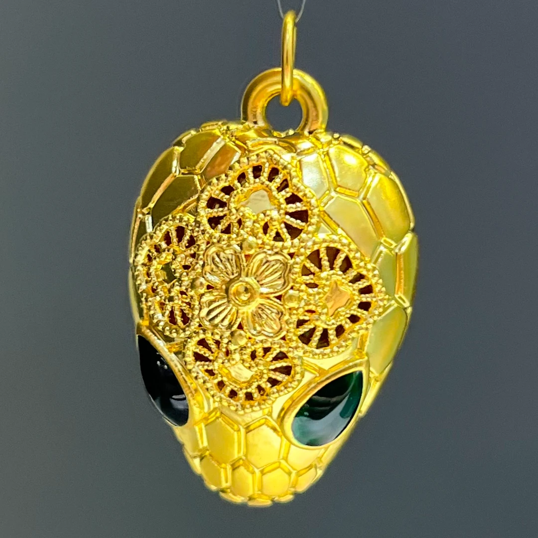 明牌珠宝楼哥甄选足金999珐琅 灵蛇福字 多样性发货卡约27*20mm