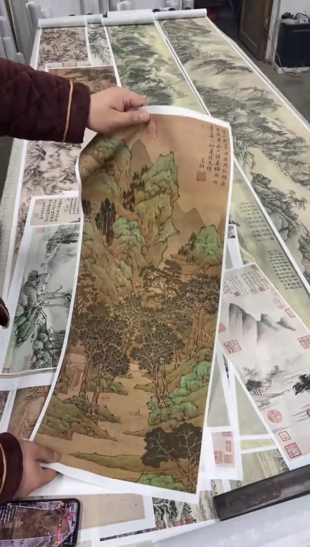 文征明 仿古山水图 微喷复刻