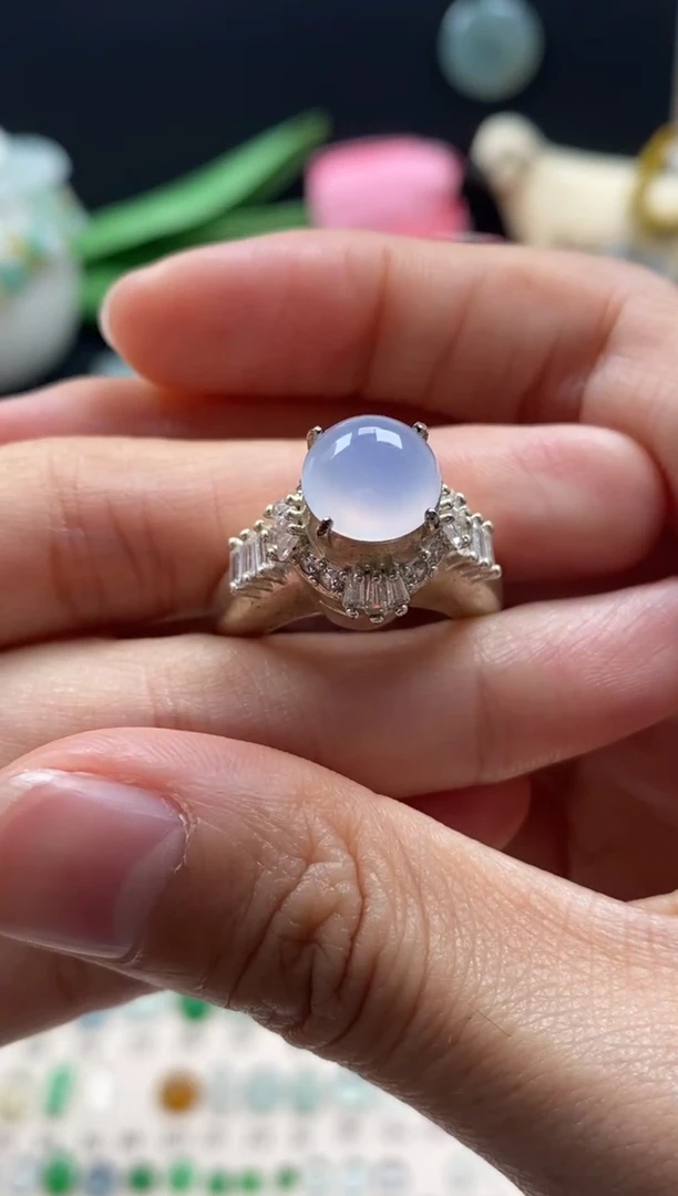 【闪购商品】翡翠颈饰未镶嵌翡翠冰紫蛋面铜拖