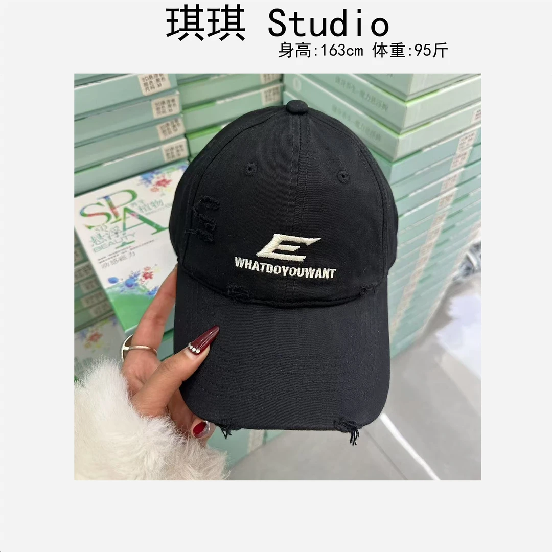 2025春季新韩版潮流气质时尚刺绣字母破边减龄百搭棒球帽2529-N