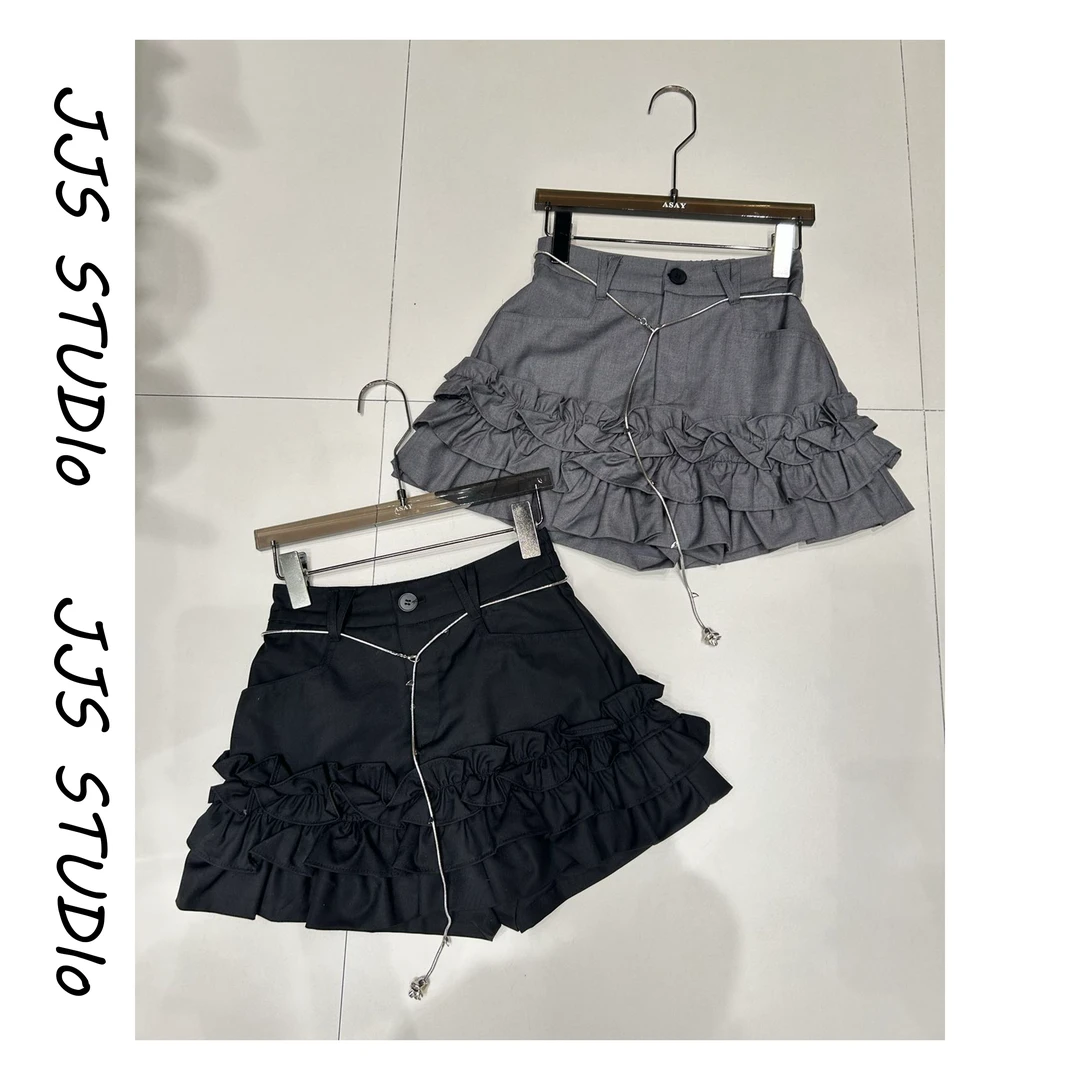 『夜莺之歌』2025春夏韩版洋气显瘦时尚休闲百褶百搭设计感短裙