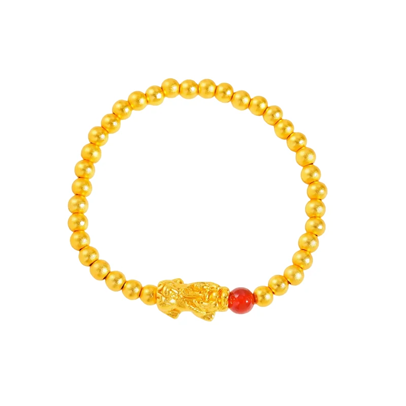 铜合金手链 【精工版高保色】福瑞貔貅转转珠手链 经典百搭5mm