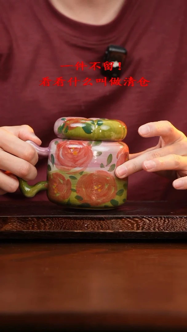 杯景德镇高温手绘釉下彩设计同款