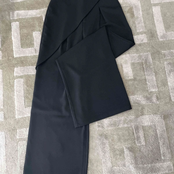 【宝姐家/阔腿裤】新款腰头玫瑰花设计薄款直筒女阔腿裤 25101