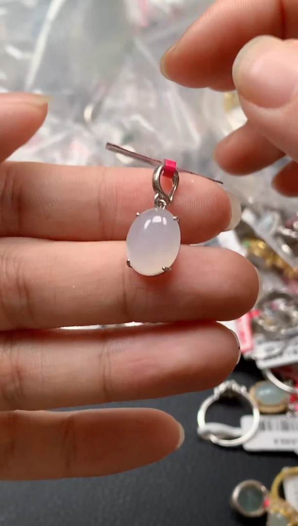 银S925镶嵌戒指翡翠天然A货缅甸翡翠