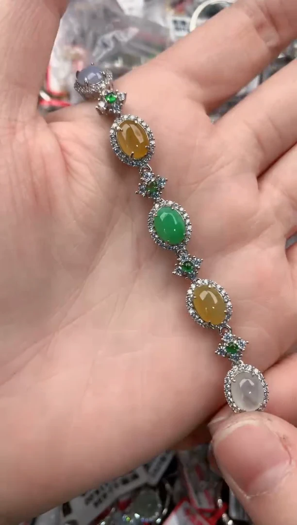 银S925镶嵌戒指翡翠444     3