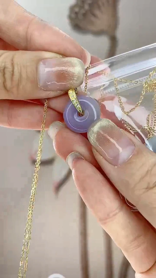 【闪购商品】翡翠吊坠(赠链)未镶嵌多样性紫翡小扣子X30