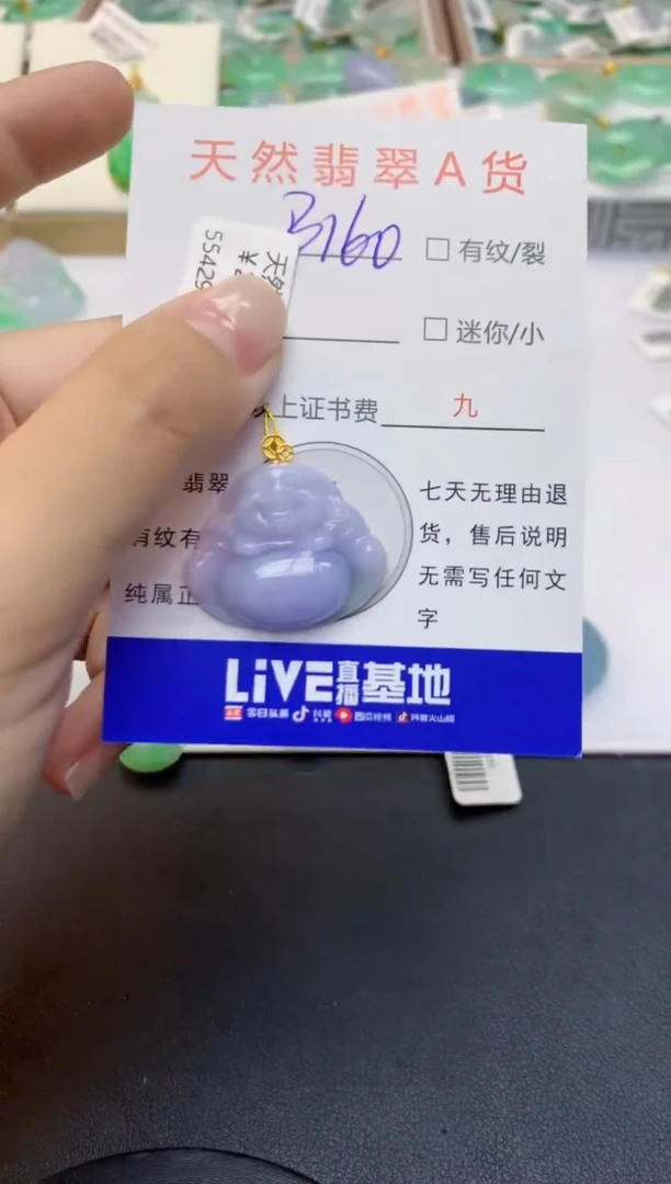 翡翠18K金镶嵌颈饰天然缅甸A货翡翠