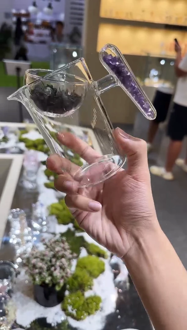 半月公杯紫水晶＋一瓶晶焱茶垢清洗剂 晶焱金标
