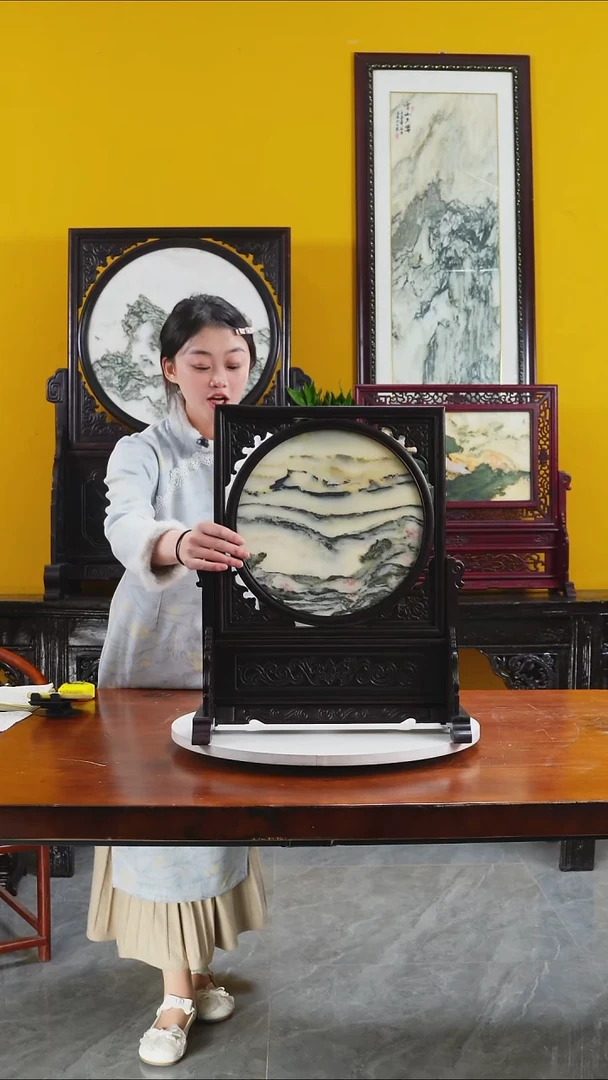 石材天然大理石画摆件