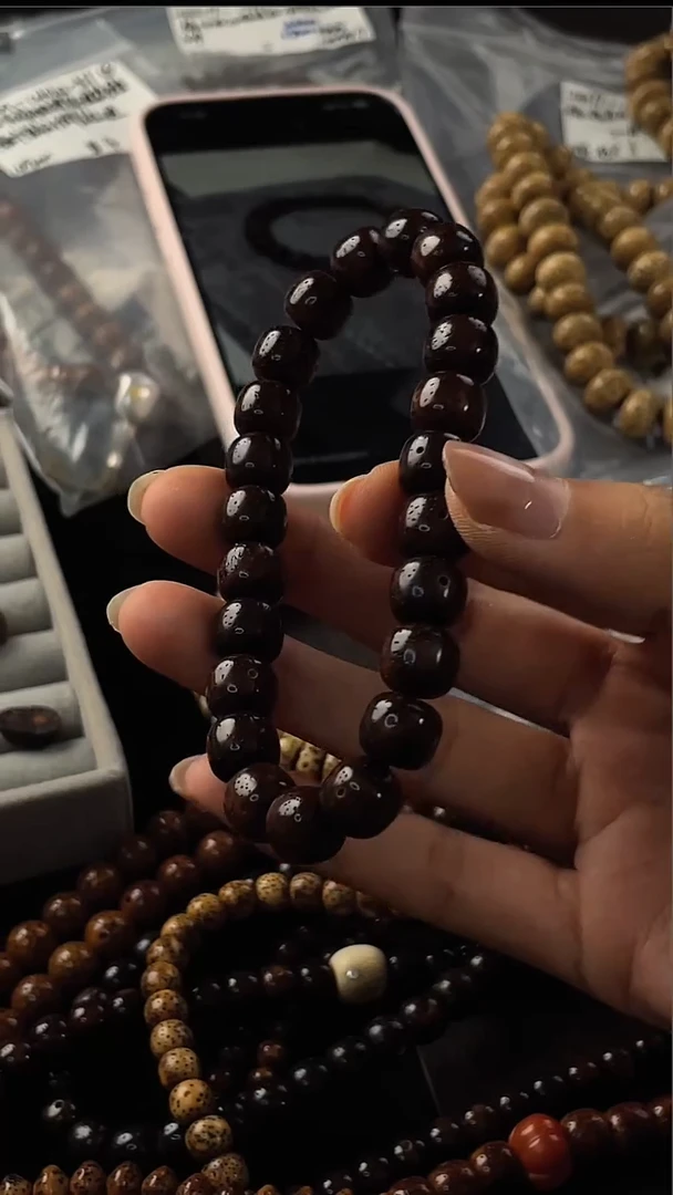 手串星月菩提精工级深珀桶珠10*9手串