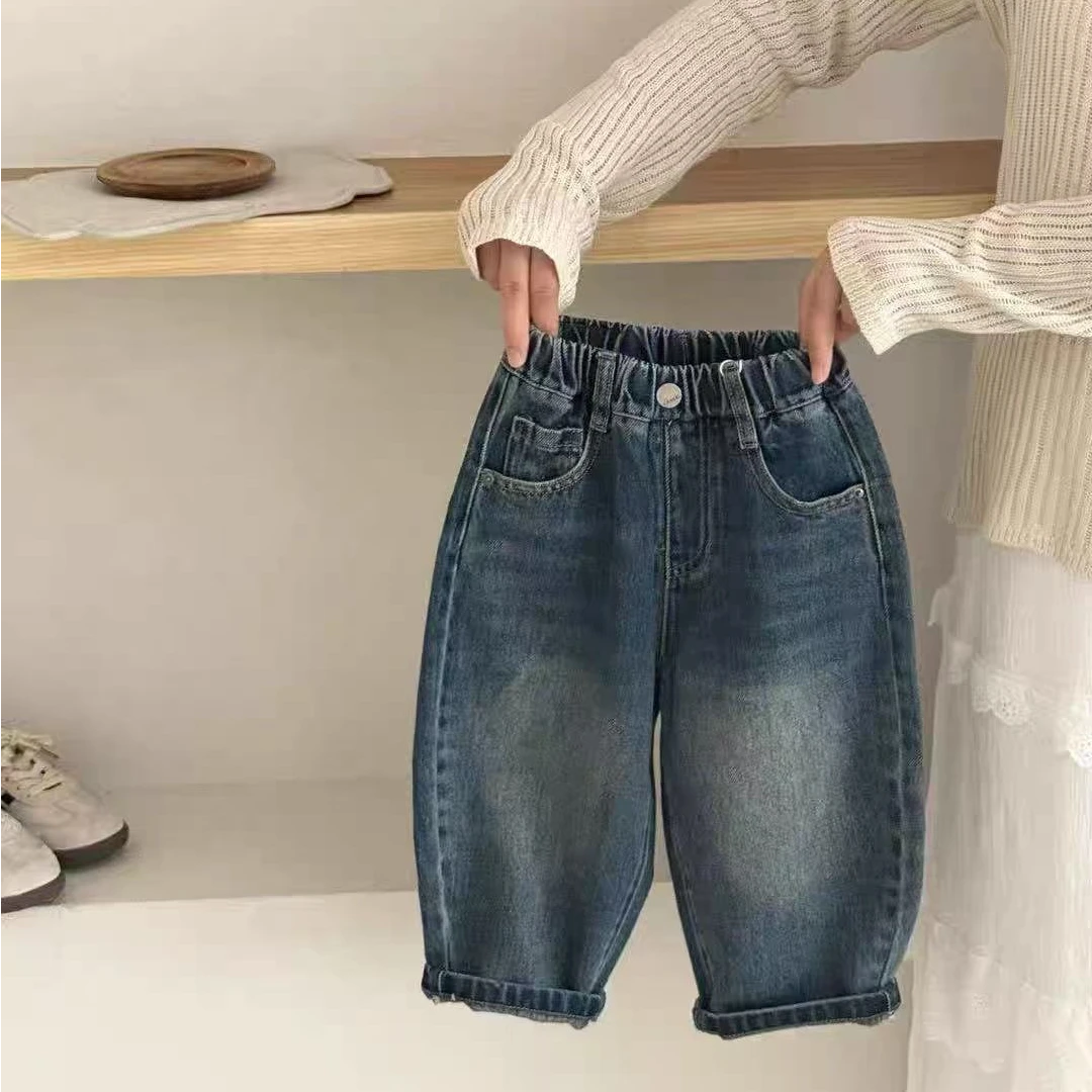 男童卡通破洞软牛仔裤2025秋季新款中小童韩版长裤子潮