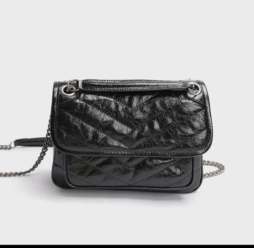 单肩斜挎链条女包气质高定褶皱翻盖包M64niki