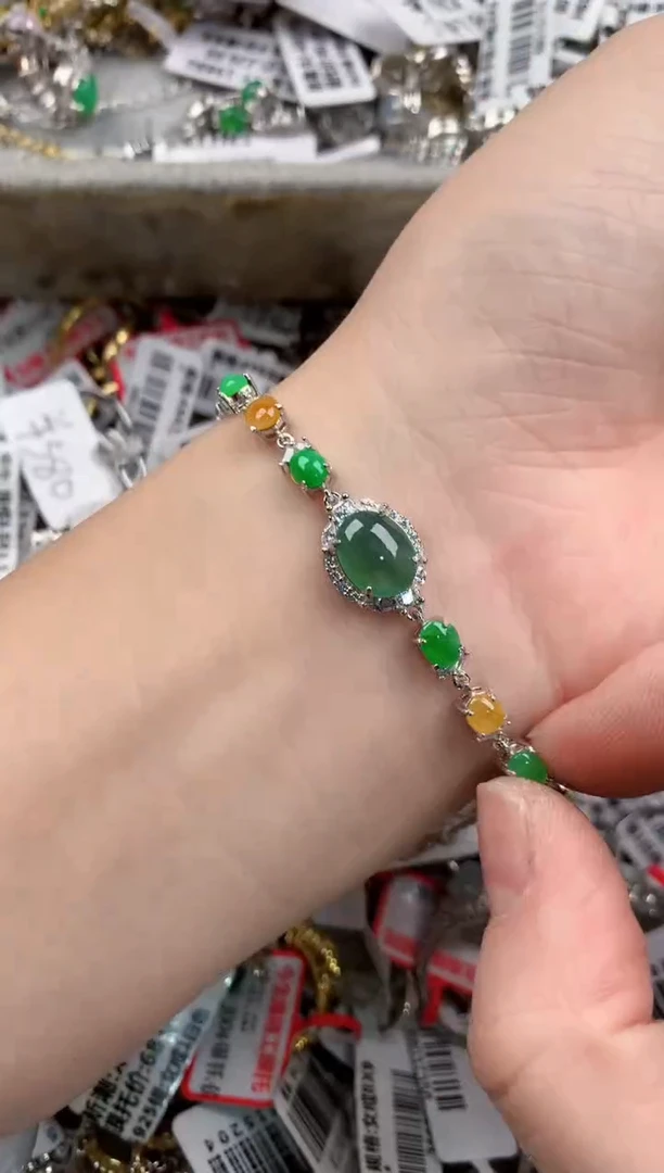 银S925镶嵌戒指翡翠999     1