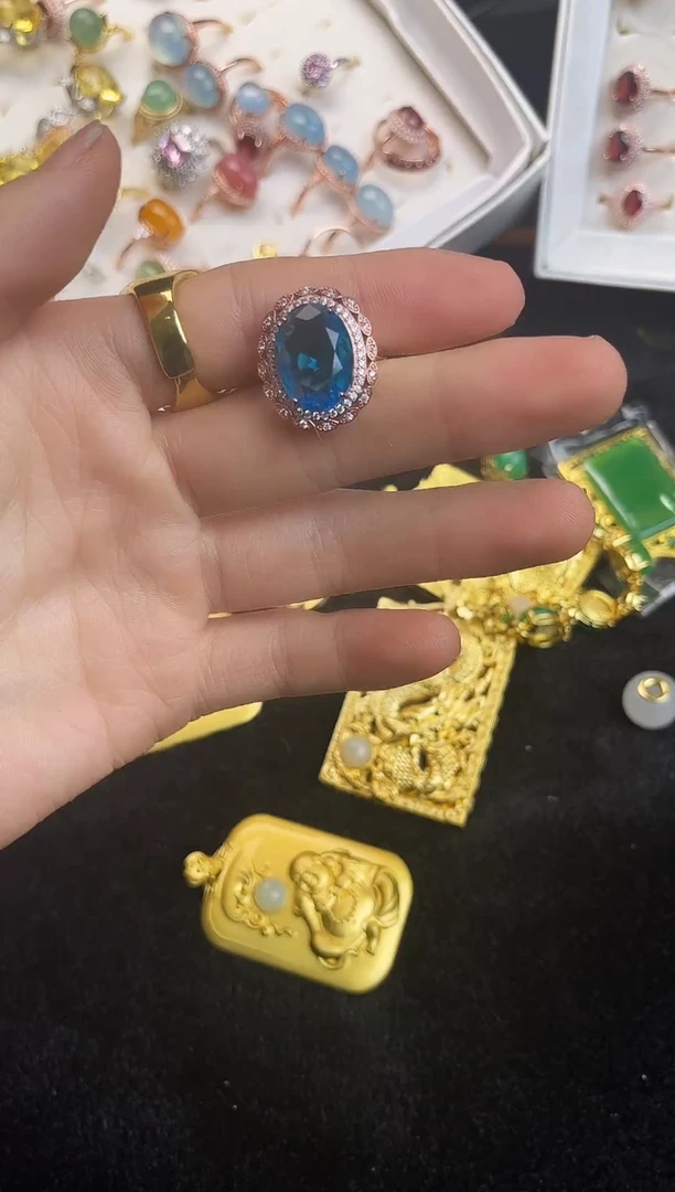 纯铜锆石时尚戒指