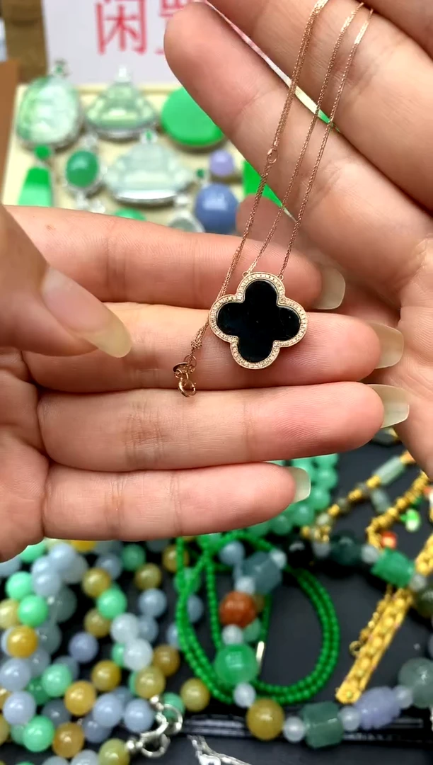 翡翠18K金镶嵌颈饰276-中国好珍宝