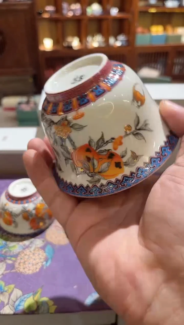 金桃盖碗加一杯茶具