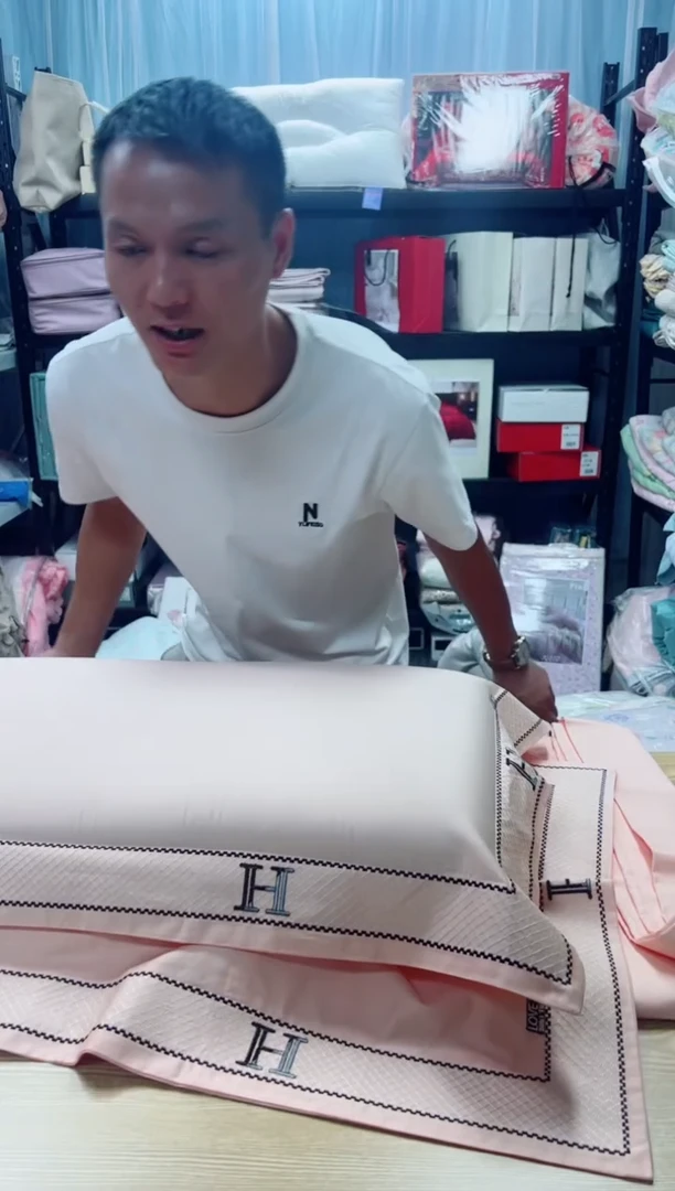 棉棉160支长绒棉四件套暖橘色