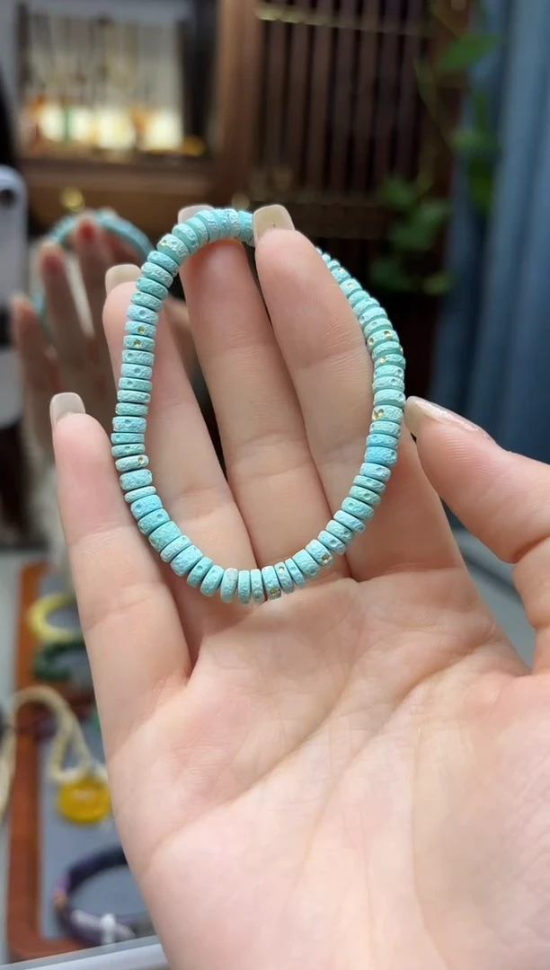 未镶嵌绿松石挂件松石药片珠手串SH