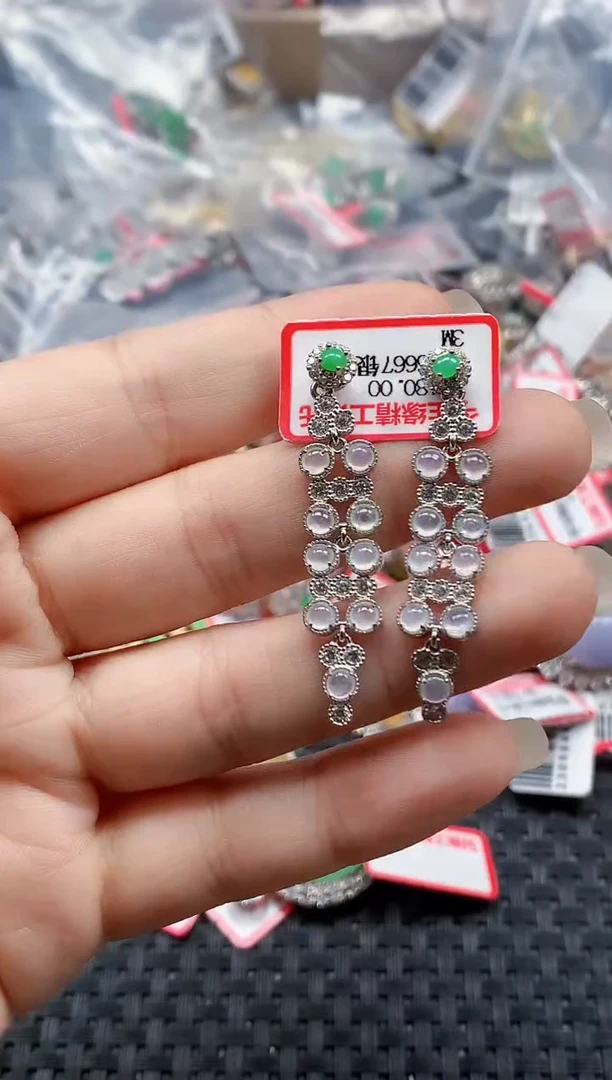 银S925镶嵌戒指翡翠天然A货缅甸翡翠