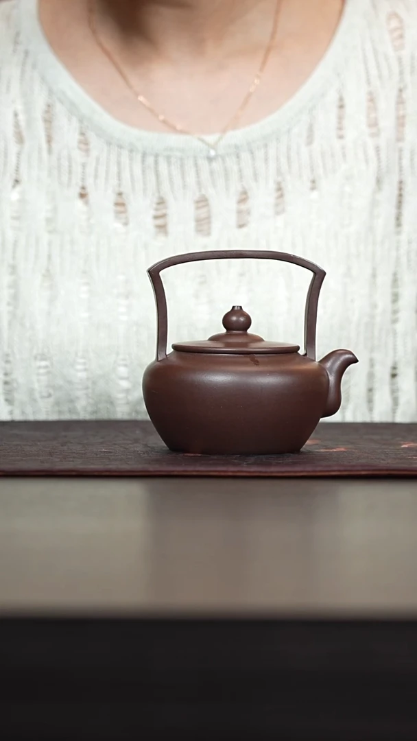 紫砂茶宠紫泥提梁壶