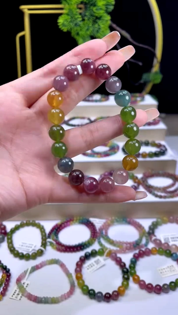 未镶嵌手串碧玺10mm+单圈多样性发货