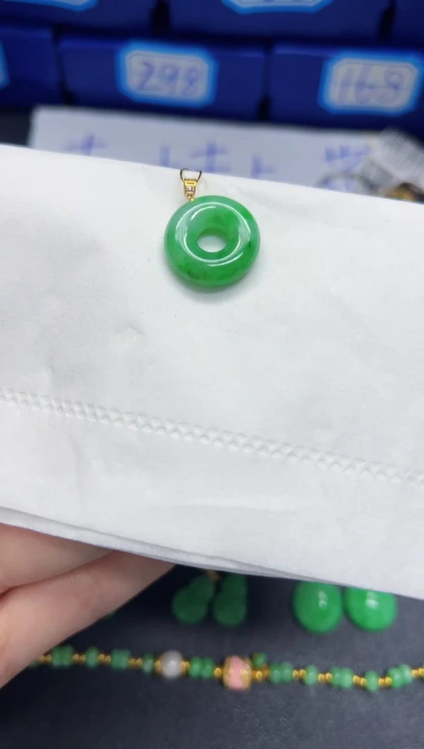 【闪购商品】翡翠颈饰18K金镶嵌Y缅料A货/支持复检/一件