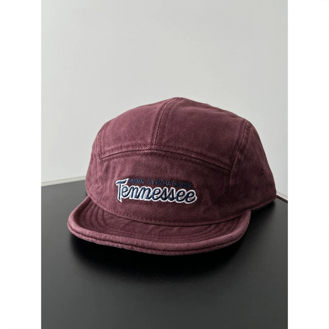 潮牌美式复古字母短檐鸭舌帽水洗软顶棒球帽子女春夏工装遮阳帽男