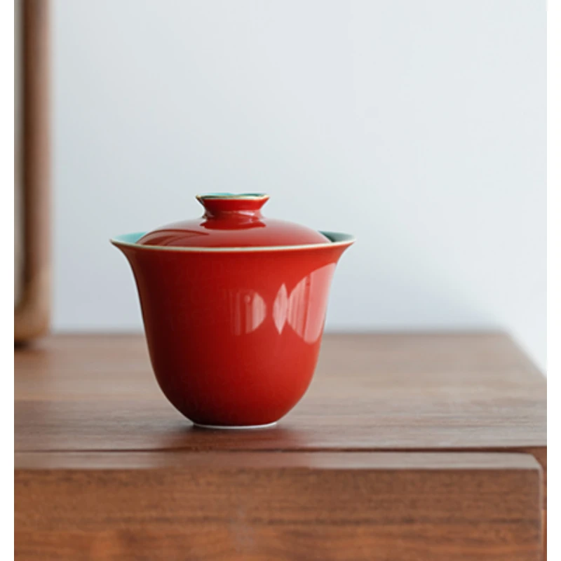 故宫 红樱落盖碗