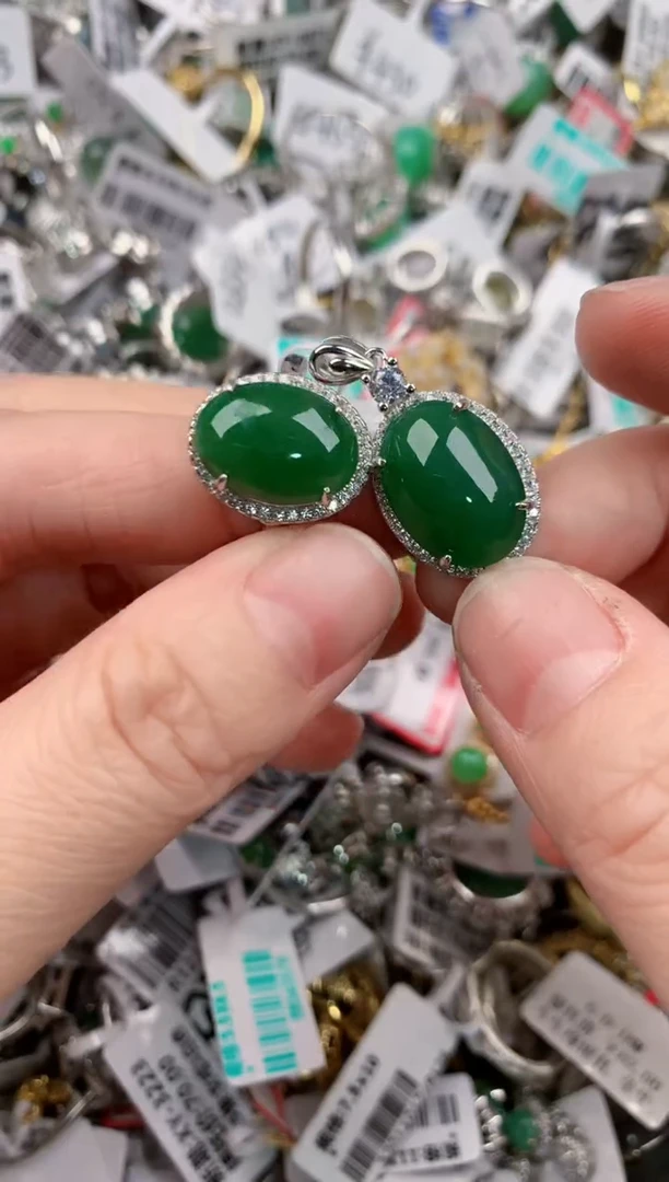 银S925镶嵌戒指翡翠13         3