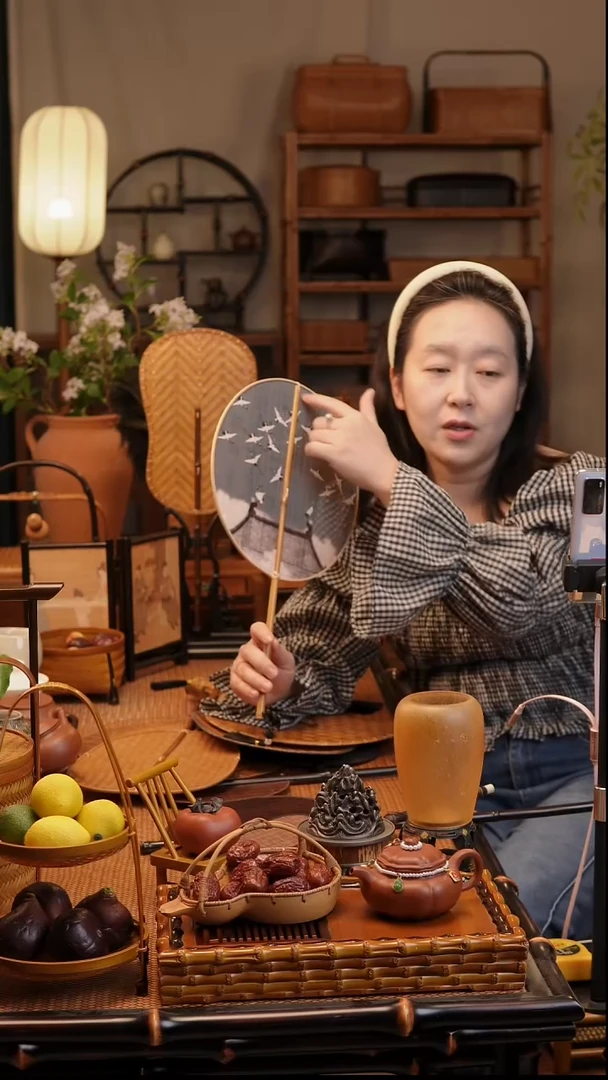 瑞鹤团扇玉竹团扇