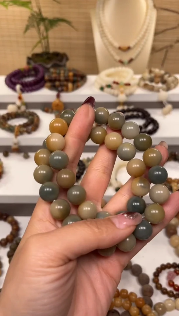 【闪购商品】白玉菩提手串卡13青芒双圈