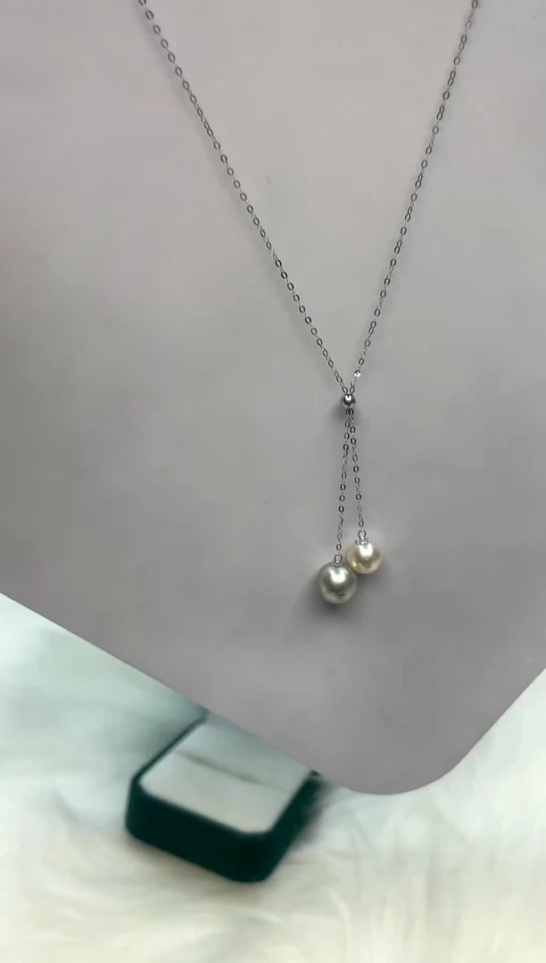 海水珍珠18K金镶嵌颈饰6-7 8-9