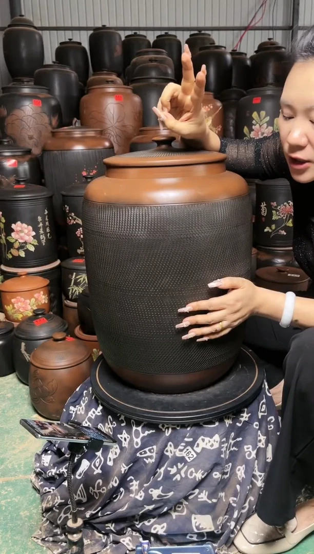 壶瑕疵茶缸高51cm跳叨 447