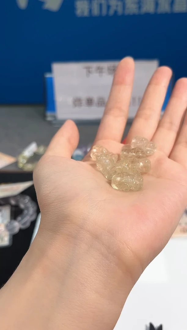 水晶手链未镶嵌69号黄水黄材材单颗配件