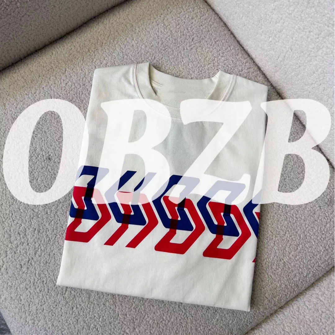 OBZB【G男女同款短袖】白色舒适百搭时尚新款内搭2015休闲印花