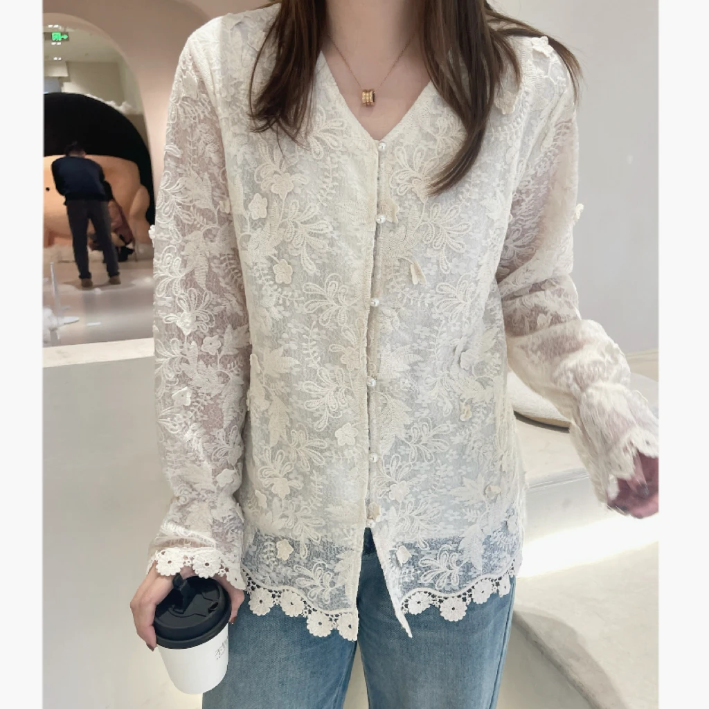 青青·STUDIO〖仙仙小衫〗春款显瘦仙仙蕾丝衫QS25018