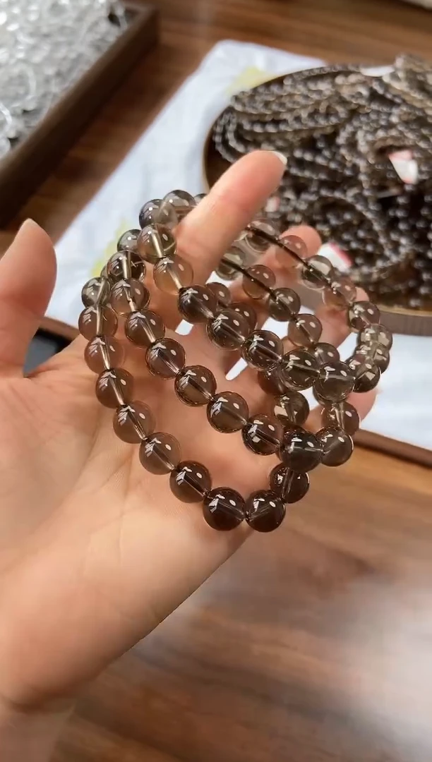 水晶手串未镶嵌10m茶水晶