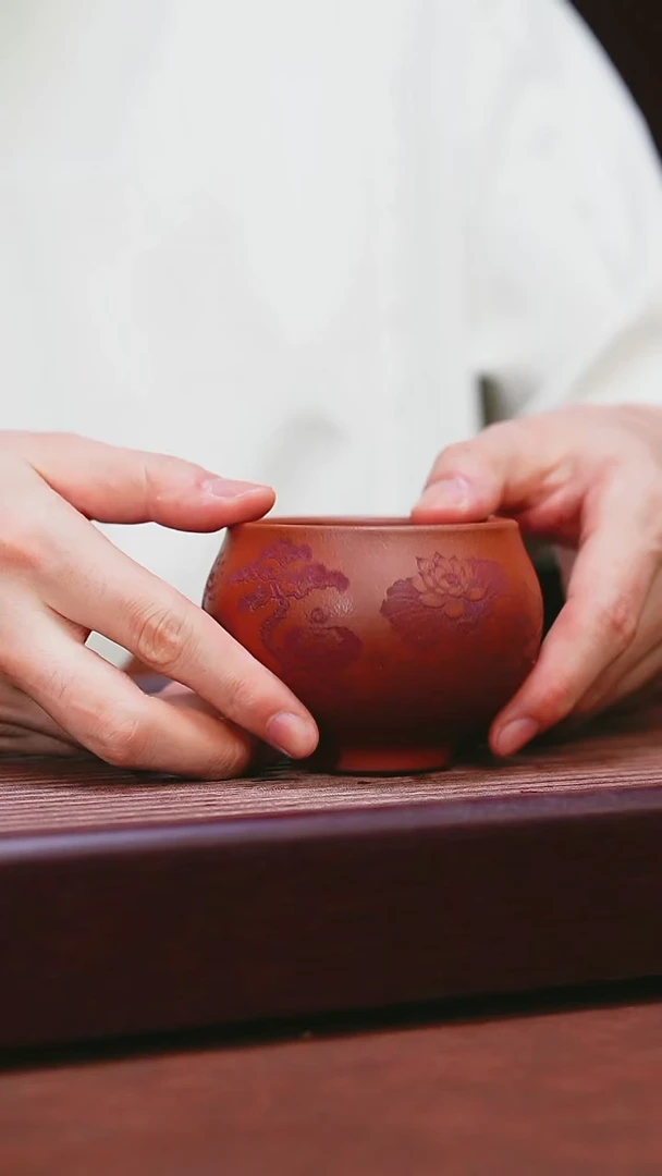 紫砂公道杯宜兴原矿紫砂   荷为贵