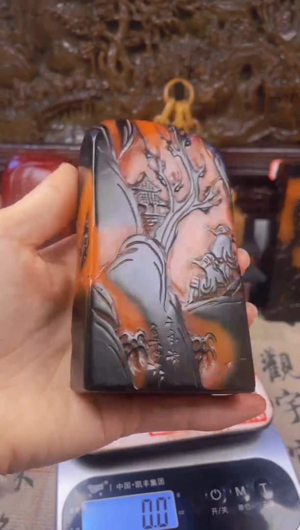 【闪购商品】寿山石印石乌鸦皮扁章11.5*2.5*7