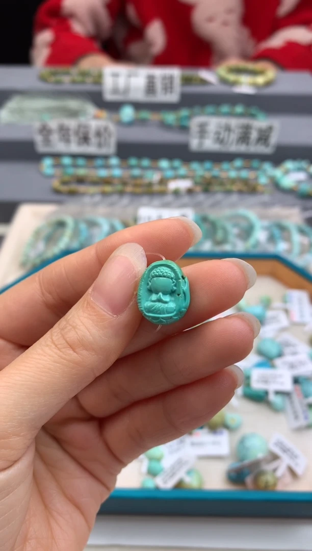 未镶嵌绿松石精工雕刻茜.C07