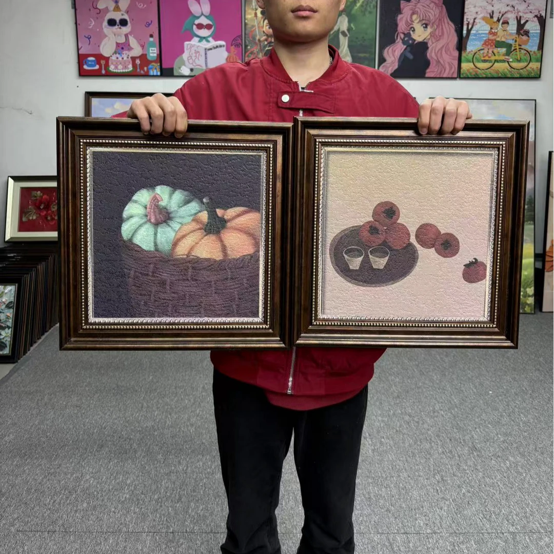 美式复古花卉客厅装饰画轻奢沙发背景墙挂画卧室壁画4040