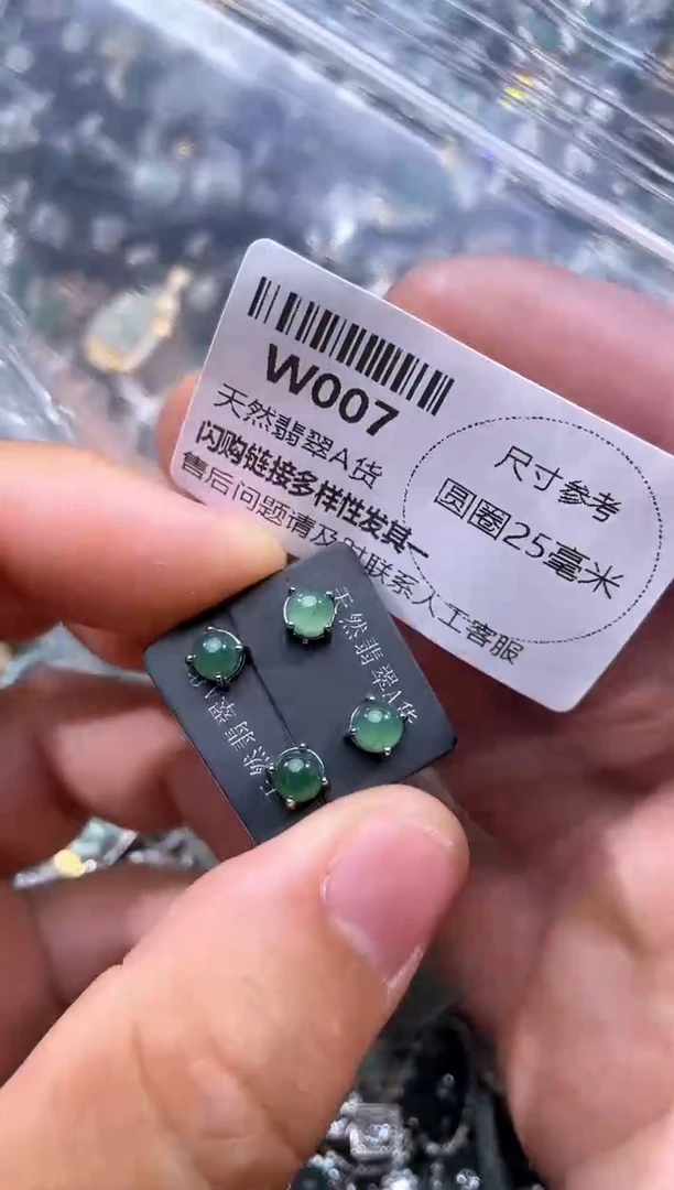【闪购商品】翡翠颈饰未镶嵌W007耳钉 多样性发其一