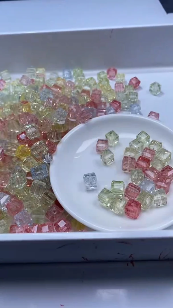 颈饰未镶嵌水晶W2928马卡龙碧玺方糖10mm*8颗