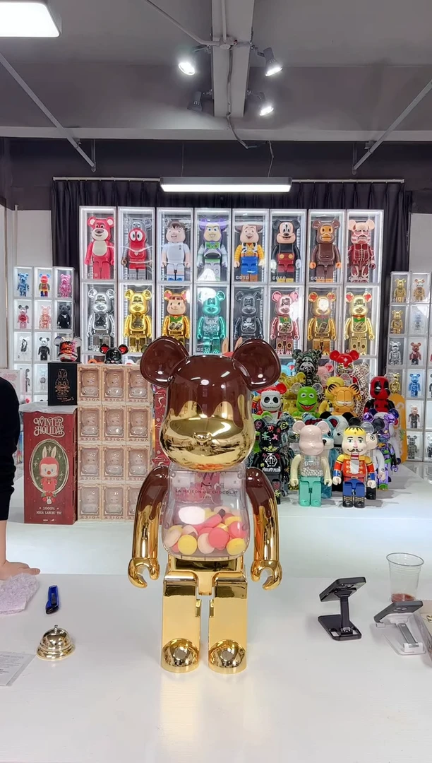 毛绒潮玩电镀马卡龙千体积木熊1000%