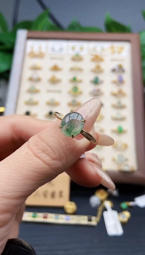 银S925镶嵌戒指翡翠12