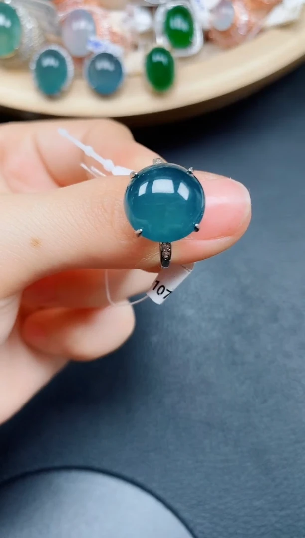 【闪购商品】翡翠戒指银S925镶嵌翡翠