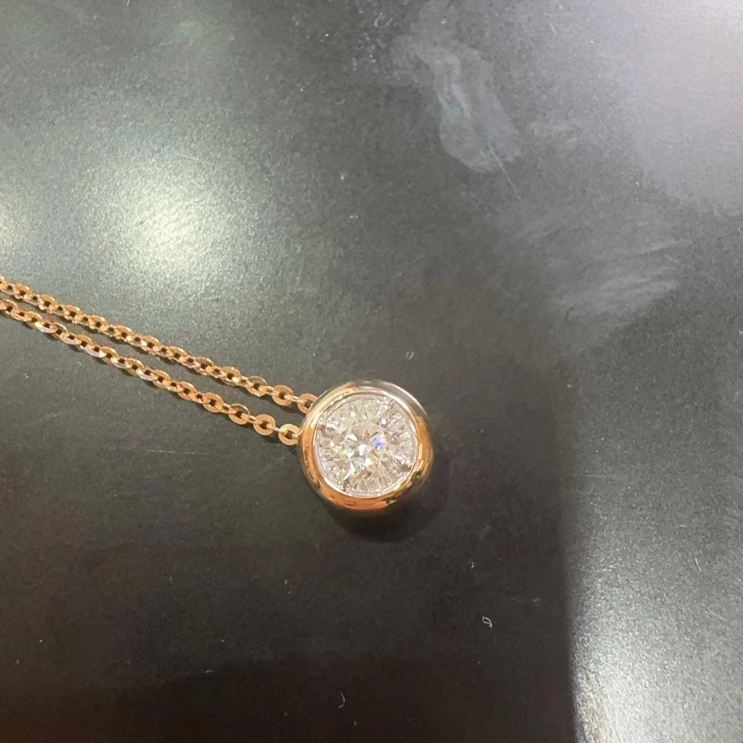 菜百首饰 18K金钻石套链 啊杨