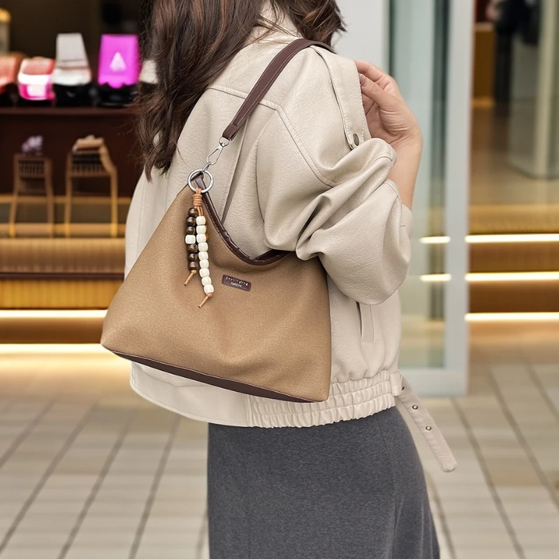 百搭腋下包手提水桶包高级感帆布包包女式2025新款时尚单肩斜挎包