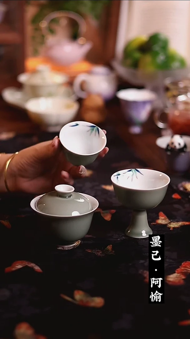 #高档家用陶瓷茶具 三件套